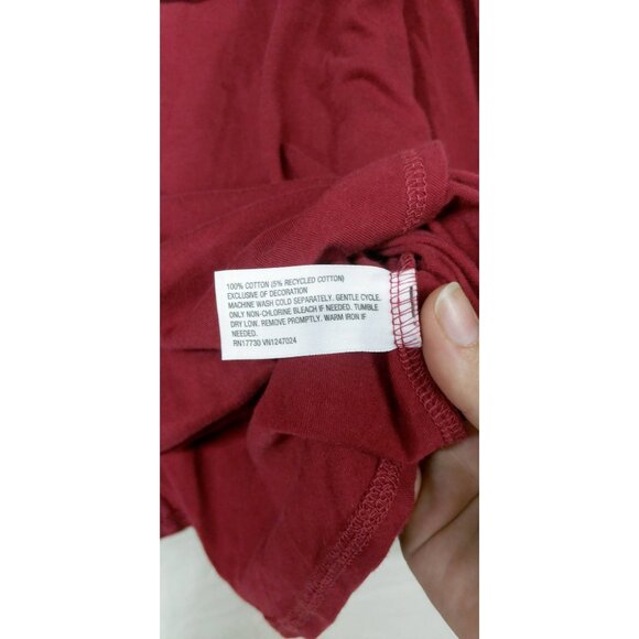 NWT Joy Lab Women's Medium Cranberry Boxy Fit V-Neck Long Sleeve Top Crop Shirt - Picture 8 of 13